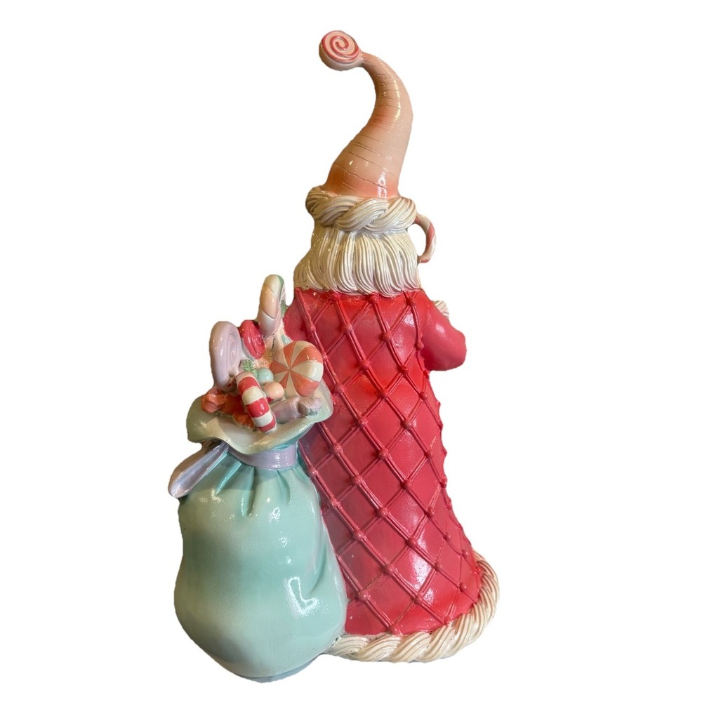 PEPPERMINT SQUARE Large Pastel Santa Claus Holiday‎ Sugar Christmas Decor - Picture 3 of 4